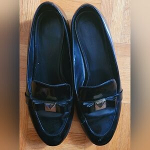 Michael Kors Black Loafers with Gold Accent
